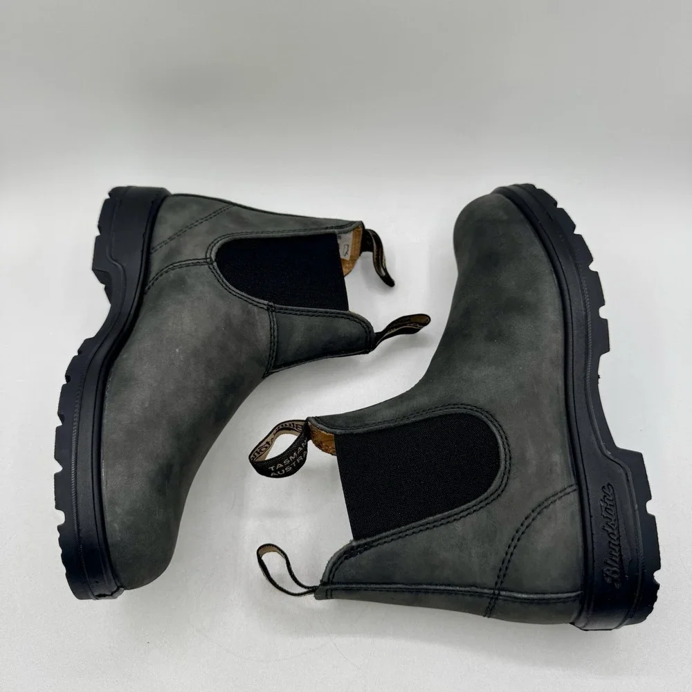 Blundstone 587 Boots Women's Size 7.5 UK 4.5 Rustic Black Leather Extra Footbeds